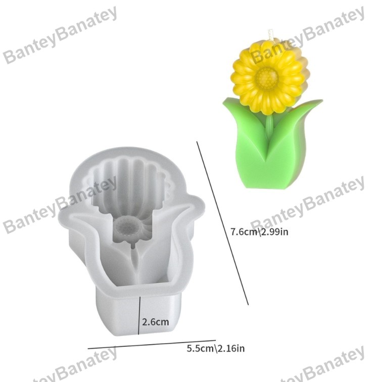Sunflower plant candle mold (1)